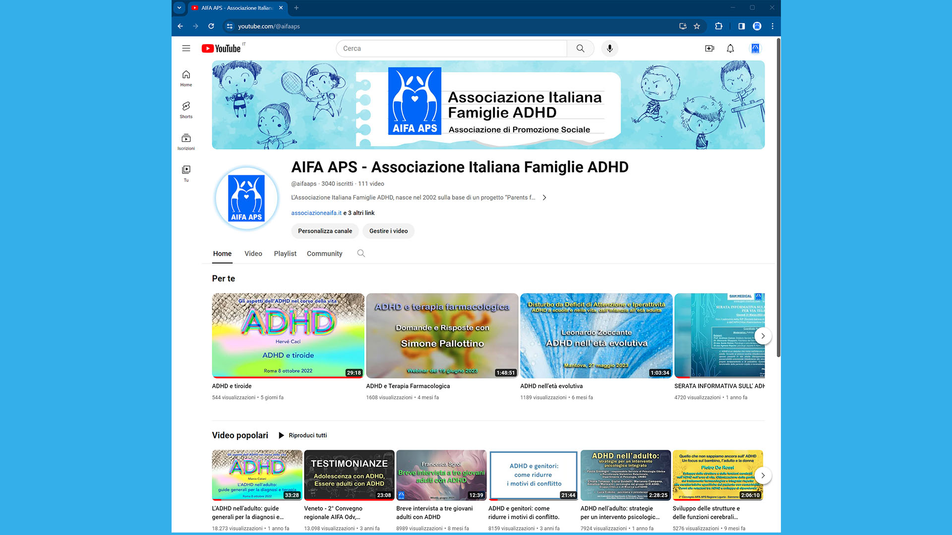 Il canale YouTube di AIFA APS compie 4 anni