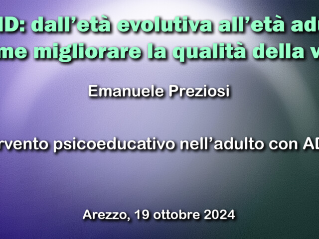 Intervento psicoeducativo nell’adulto con ADHD