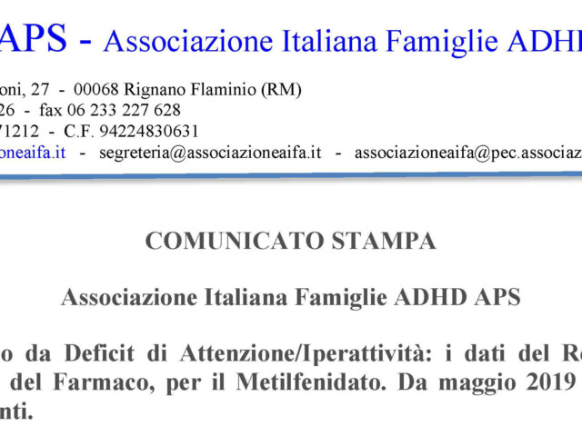 I dati del Registro di monitoraggio AIFA, Agenzia Italiana del Farmaco, per il Metilfenidato