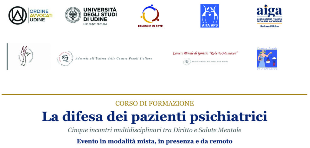 La difesa dei pazienti psichiatrici – Corso di Formazione