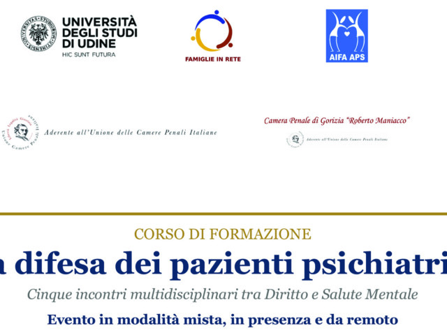 La difesa dei pazienti psichiatrici – Corso di Formazione